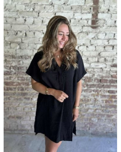 Robe fluide droite noire