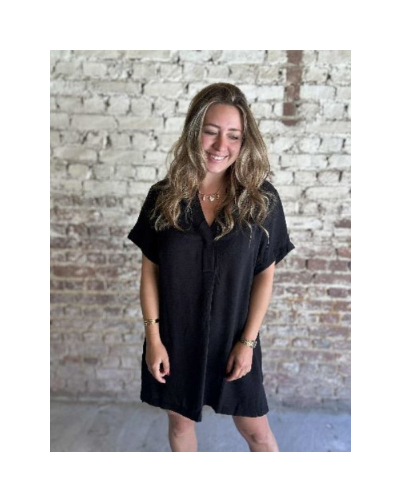 Robe fluide droite noire
