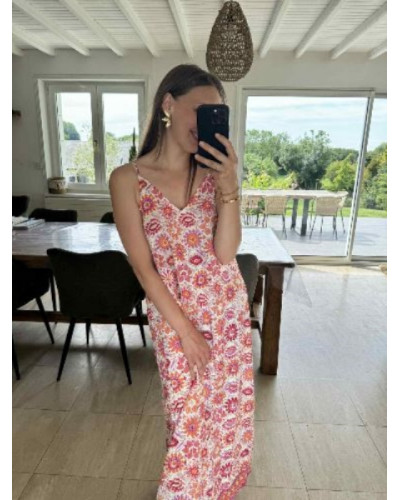 Robe longue orangée 