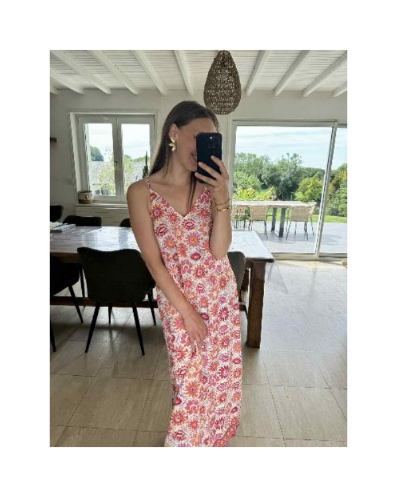 Robe longue orangée 