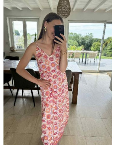 Robe longue orangée 