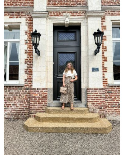 Jupe fleurie kaki