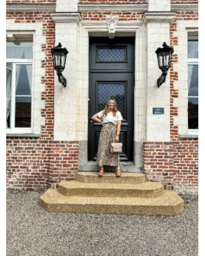 Jupe fleurie kaki