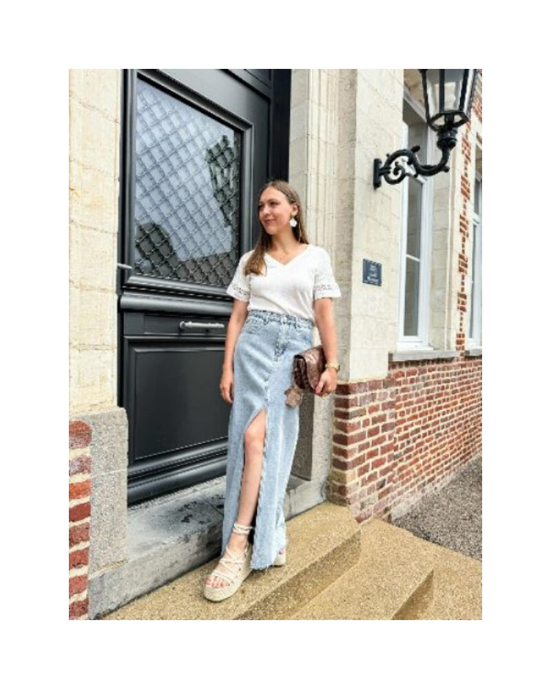 Jupe denim fente