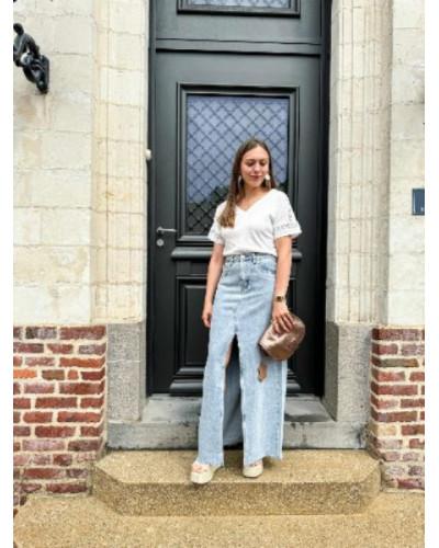 Jupe denim fente