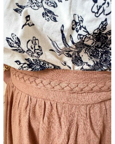 Jupe longue marron en lin