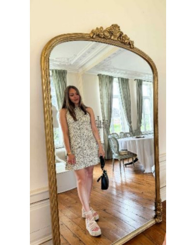 Robe leopard beige en jean