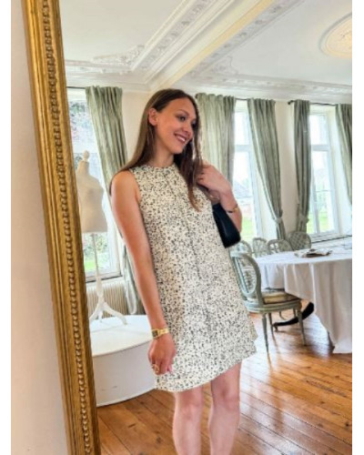 Robe leopard beige en jean
