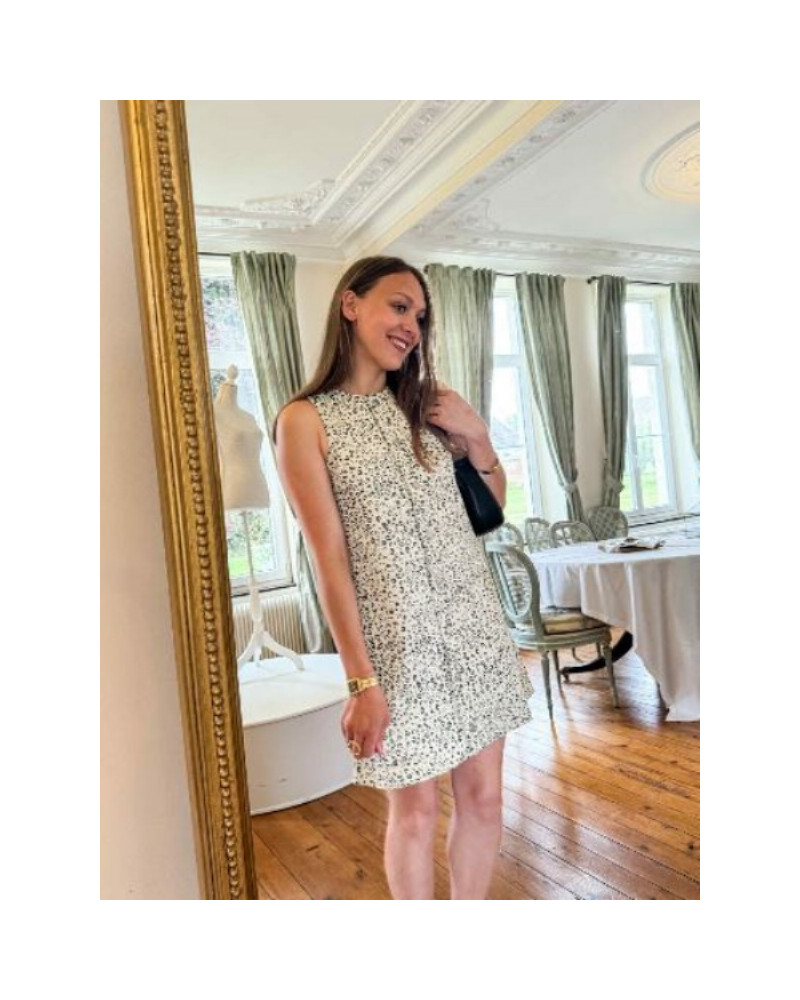 Robe leopard beige en jean