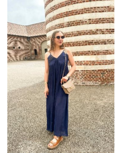 Robe longue bleue marine