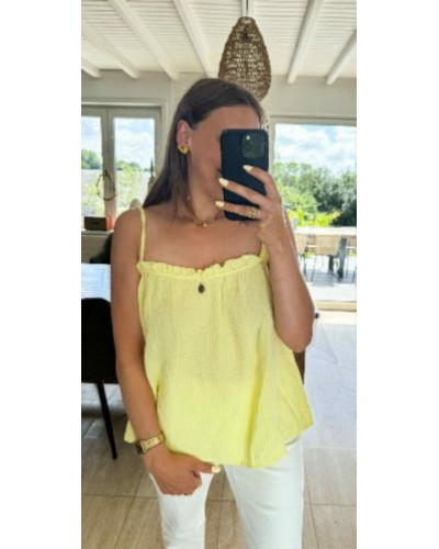 Debardeur froufrou jaune