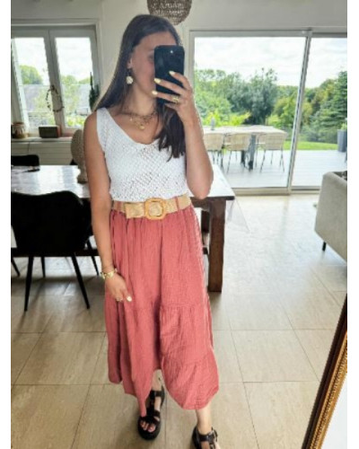 Top maille blanc