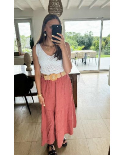 Top maille blanc