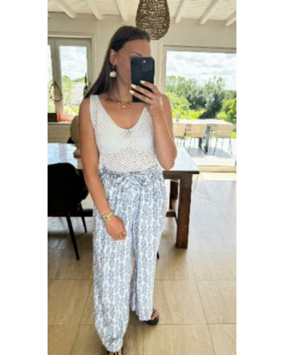 Top maille blanc