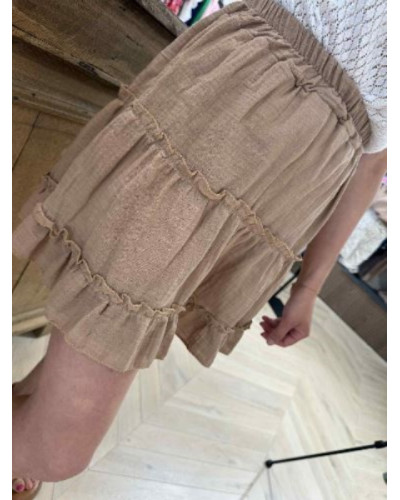 Jupe gaze de coton camel