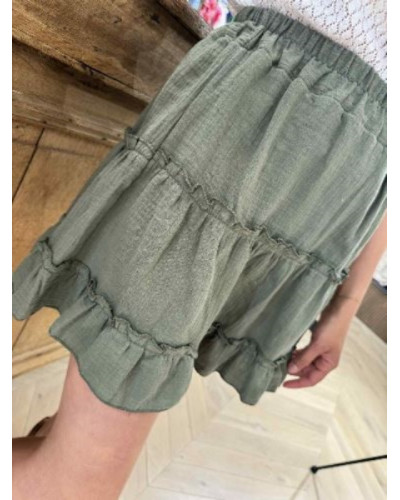 Jupe gaze de coton kaki