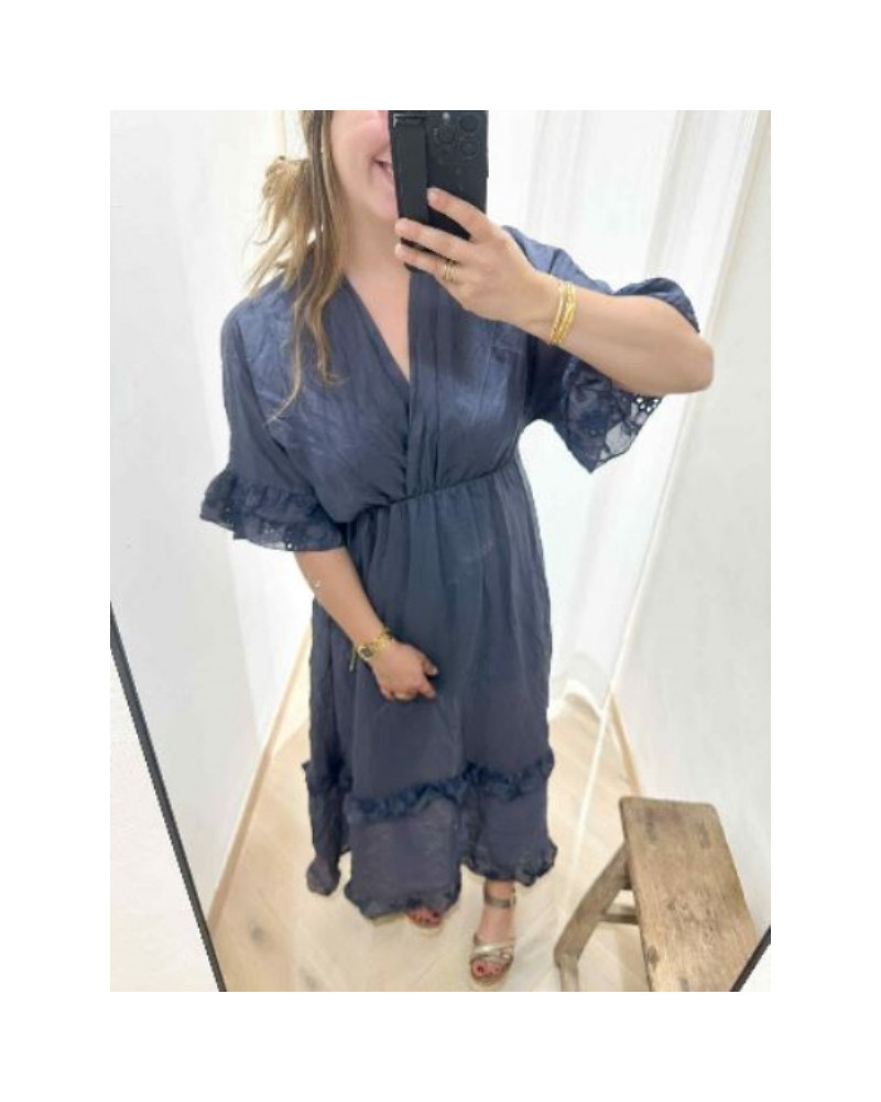 Robe bohème bleue marine