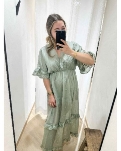 Robe bohème vert amande
