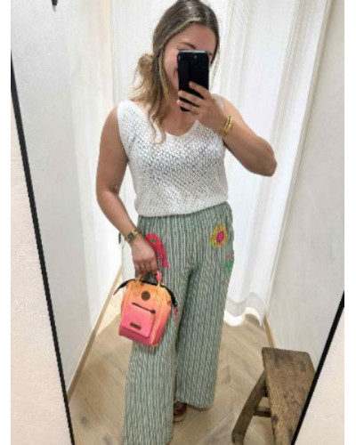 Pantalon boheme vert