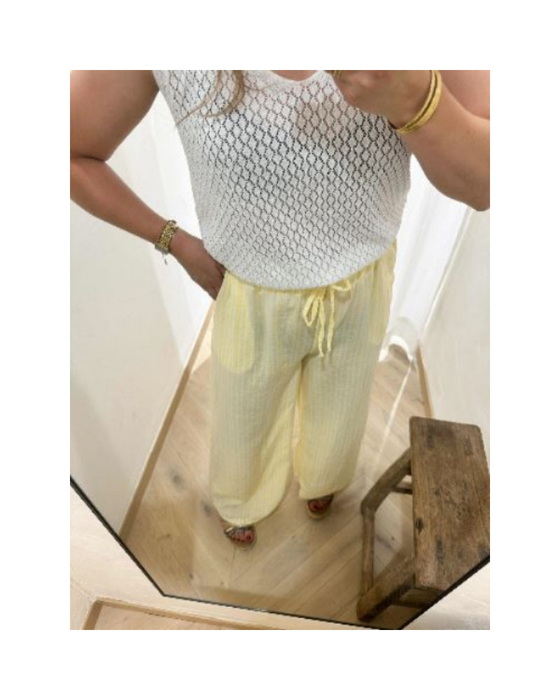Pantalon rayures jaune