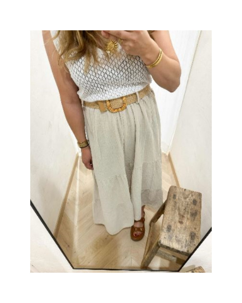 Jupe longue beige