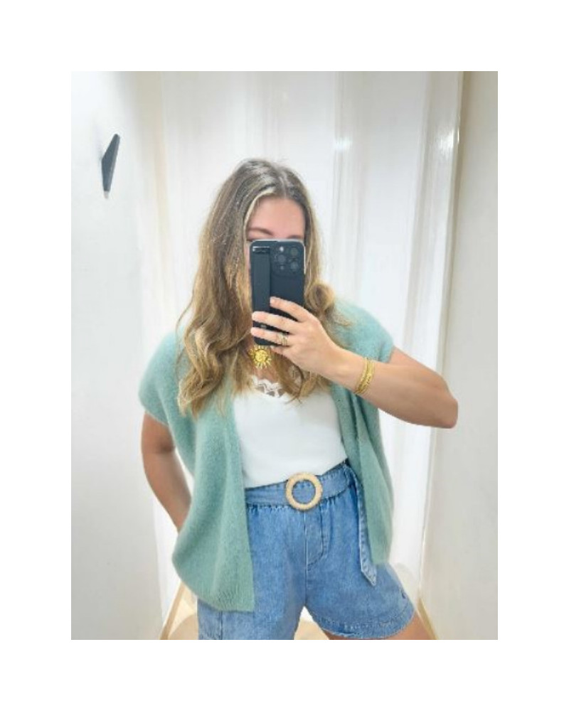 Gilet sans manche vert amande