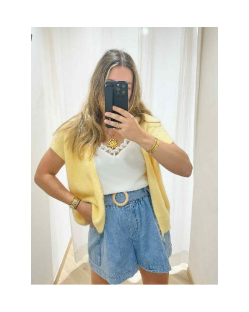 Gilet sans manche jaune
