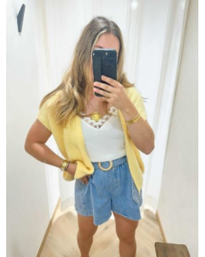 Gilet sans manche jaune
