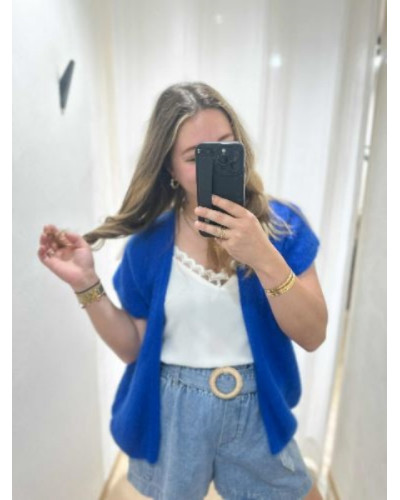 Gilet sans manche bleu electrique