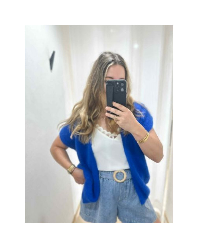Gilet sans manche bleu electrique