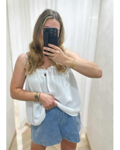 Débardeur froufrou blanc