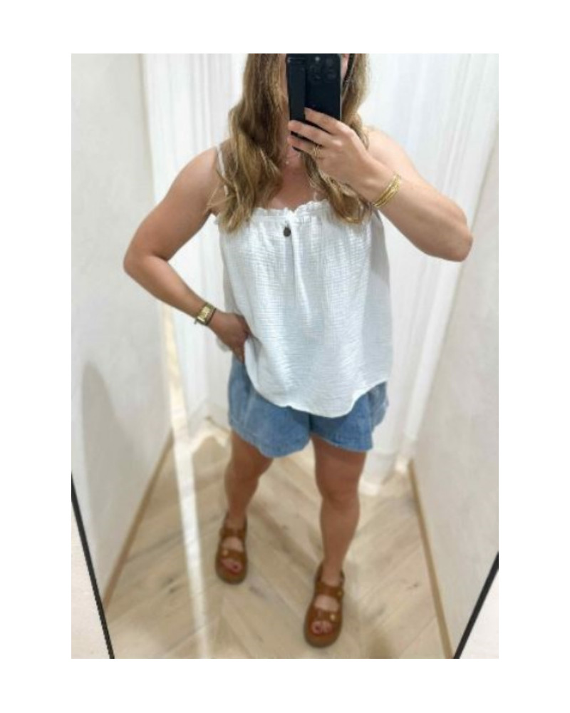 Débardeur froufrou blanc