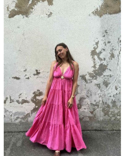 Robe longue soleil rose
