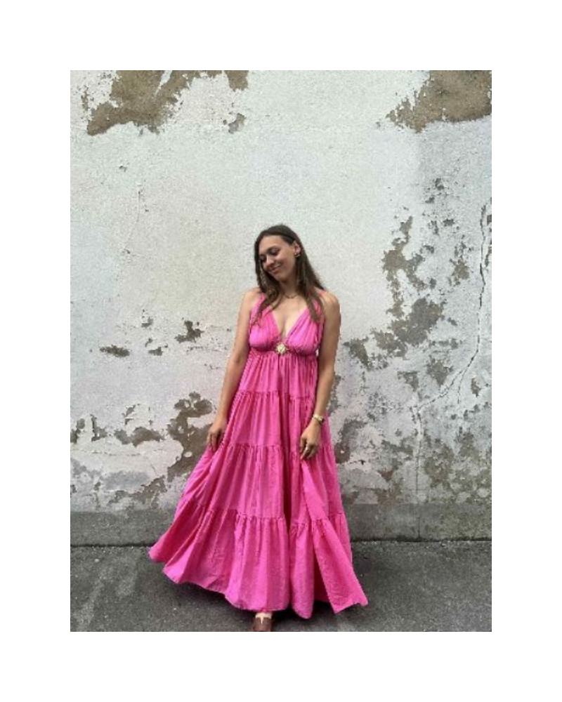 Robe longue soleil rose