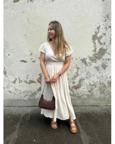 Robe longue creme coton