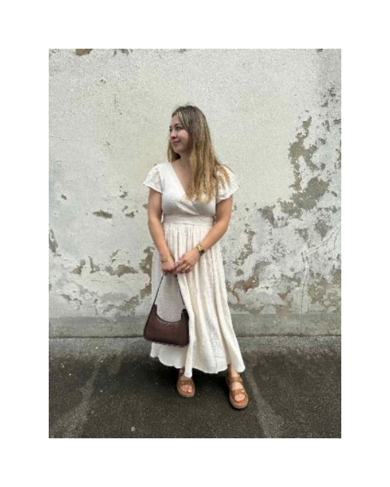 Robe longue creme coton