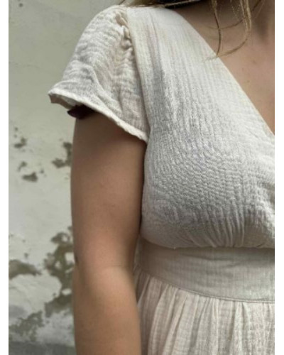 Robe longue creme coton