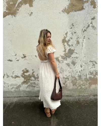 Robe longue creme coton