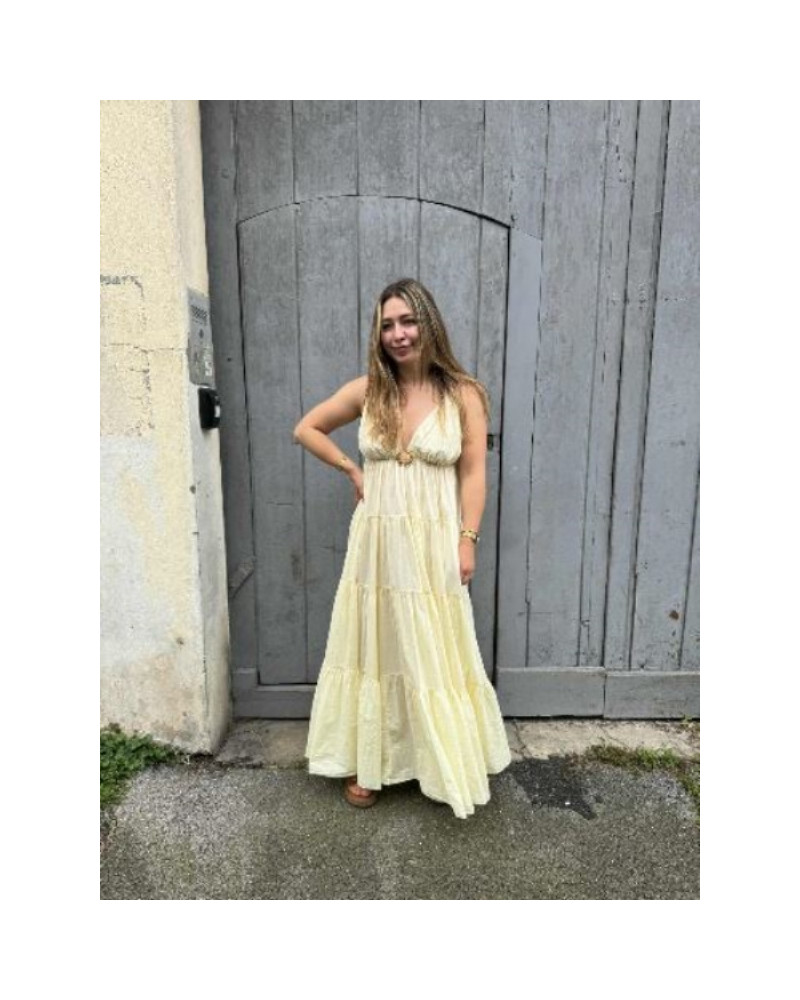 Robe longue soleil jaune