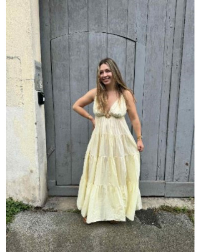 Robe longue soleil jaune