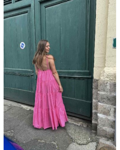 Robe longue soleil rose