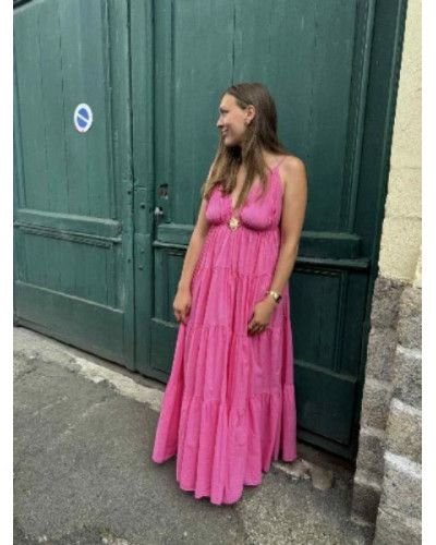 Robe longue soleil rose