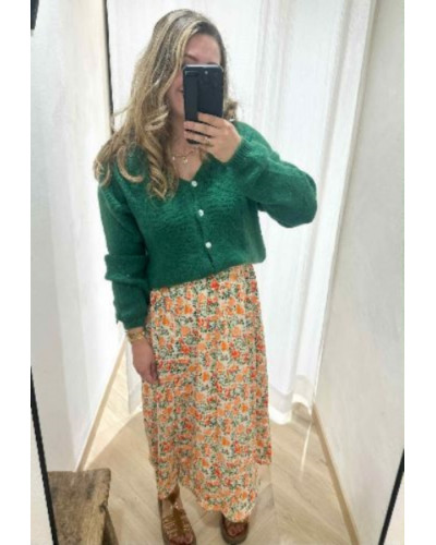 Gilet maille vert sapin
