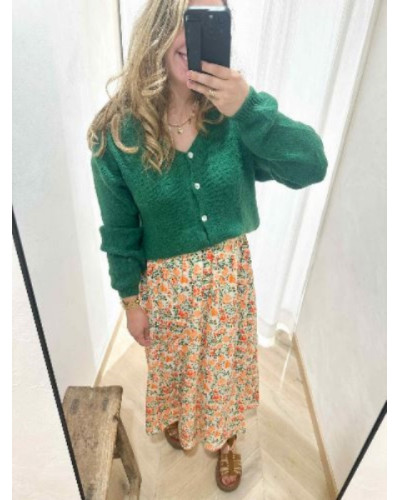 Gilet maille vert sapin