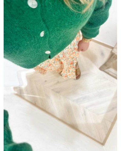 Gilet maille vert sapin