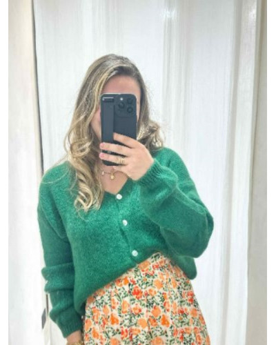 Jupe longue fleurs orange