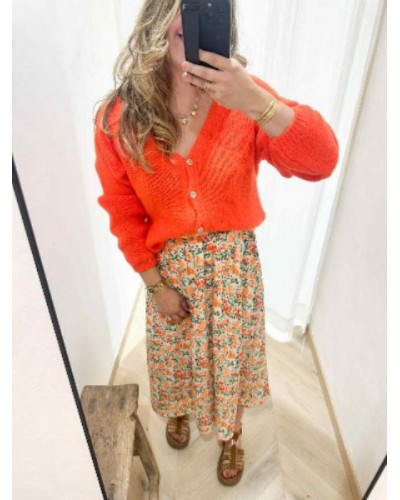 Gilet maille orange