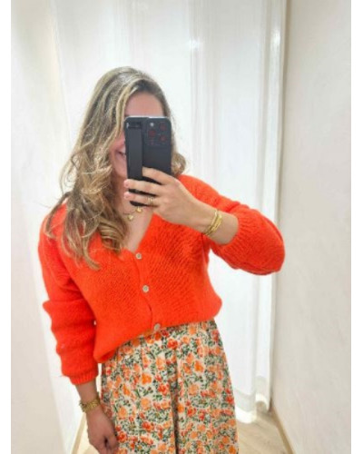 Gilet maille orange