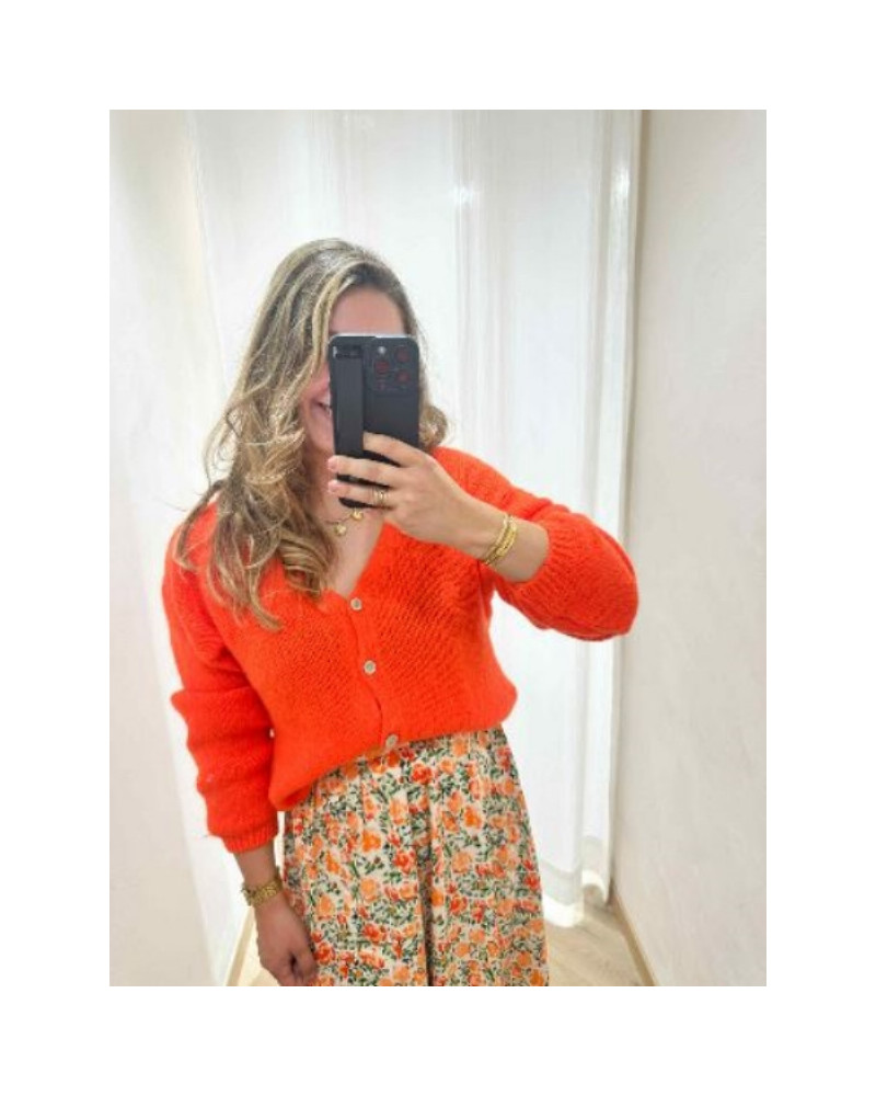 Gilet maille orange