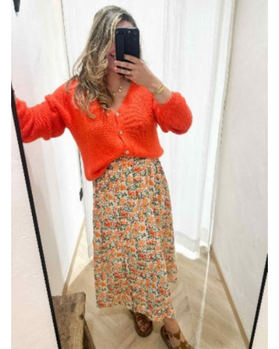 Gilet maille orange